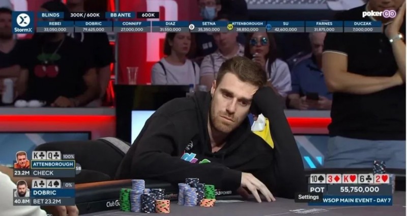 【APT扑克】顶着1000万刀风险:Adrian在WSOP主赛后期的英雄跟注