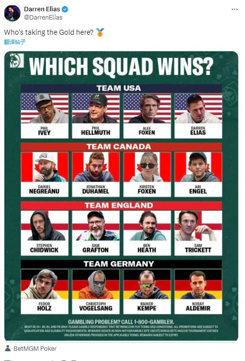 【APT扑克】欧美牌手争论“扑克奥运”阵容,却忽视了来自东方的“龙之队”?