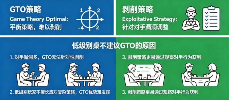 【APT扑克】德州扑克：GTO vs 剥削策略。在低级别桌为什么不建议用GTO？