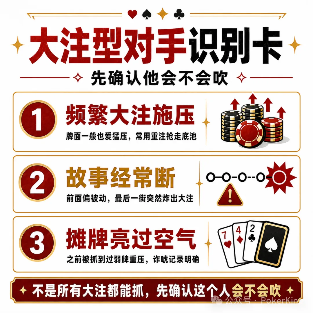 【APT扑克】牌桌上总有人拿大注压你？三步教你抓诈，别再白白弃牌