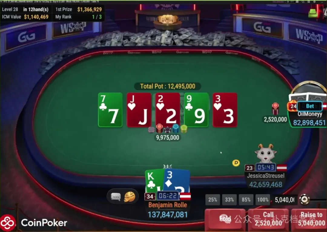 【APT扑克】他用K3做Hero Call,赢下WSOP线上金手链:别拿ICM当借口,底池赔率才是真理