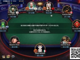 【APT扑克】中国选手宋辉领跑线上WSOP迷你主赛事FT,国人距离金手链只差一步之遥!